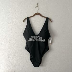Sports Illustrated Plus Sized One Piece Black and White NWT